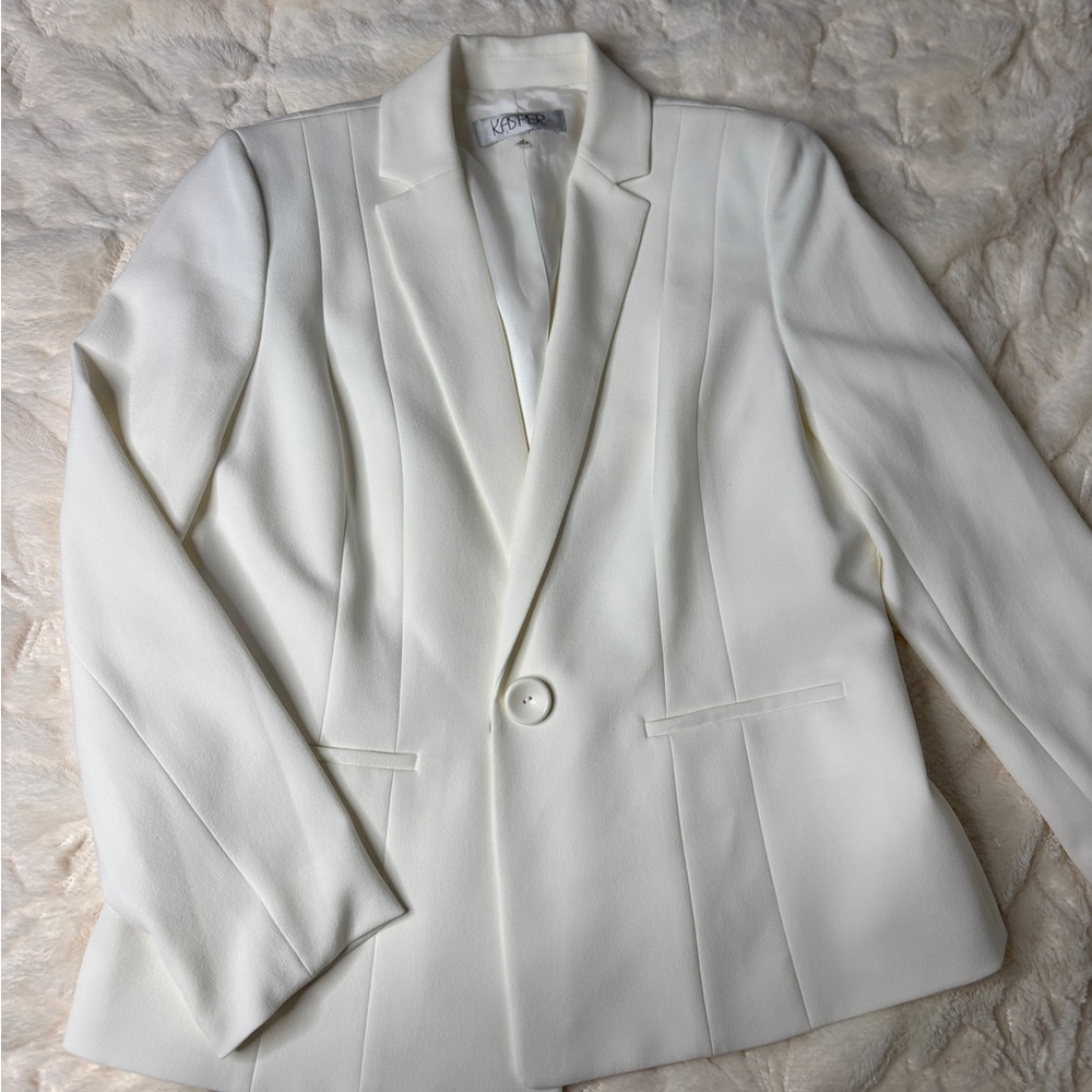 Kasper White Tailored Blazer - Picture 6 of 7